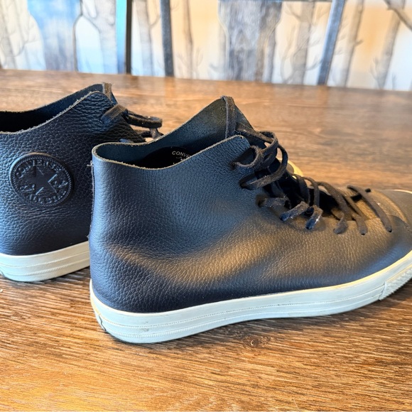Converse Black Leather High-Top Sneakers - Picture 3 of 4